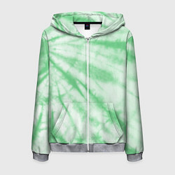 Толстовка 3D на молнии мужская Салатовый тай дай, цвет: 3D-меланж