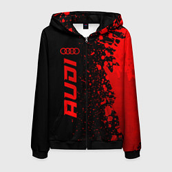 Мужская толстовка на молнии Audi - red gradient по-вертикали
