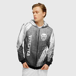 Толстовка 3D на молнии мужская Valencia - grey gradient вертикально, цвет: 3D-черный — фото 2