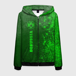 Толстовка 3D на молнии мужская Borussia - green gradient по-вертикали, цвет: 3D-черный