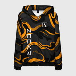 Мужская толстовка на молнии Zeekr - оранжевые волны