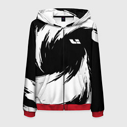 Толстовка 3D на молнии мужская Lixiang - белые штрихи, цвет: 3D-красный