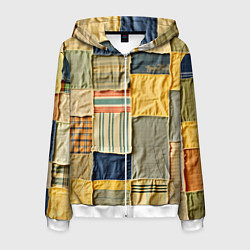 Мужская толстовка на молнии Пэчворк в желтых оттенках