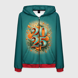 Толстовка 3D на молнии мужская Мандариновый 2025, цвет: 3D-красный