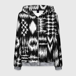 Толстовка 3D на молнии мужская Штриховка - геометрическая абстракция, цвет: 3D-меланж