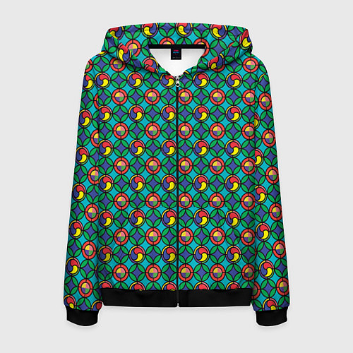 Мужская толстовка на молнии Витраж / 3D-Черный – фото 1