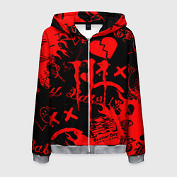 Толстовка 3D на молнии мужская Lil peep monster energy, цвет: 3D-меланж