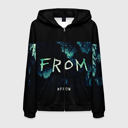 Мужская толстовка на молнии Извне на фоне леса / 3D-Черный – фото 1