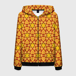 Толстовка 3D на молнии мужская Индийский орнамент, цвет: 3D-черный
