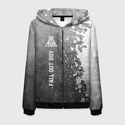Мужская толстовка на молнии Fall Out Boy - grey gradient по-вертикали