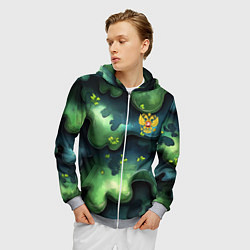 Толстовка 3D на молнии мужская Летний абстрактный камуфляж, цвет: 3D-меланж — фото 2