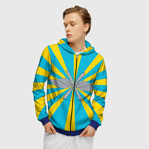 Мужская толстовка на молнии Военно-воздушные силы / 3D-Синий – фото 3