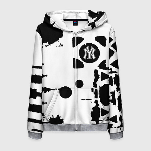 Мужская толстовка на молнии New York yankees - baseball team pattern / 3D-Меланж – фото 1