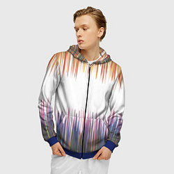 Толстовка 3D на молнии мужская Бахрома, цвет: 3D-синий — фото 2