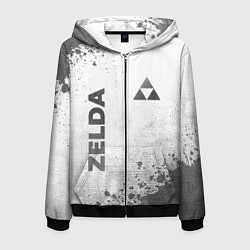 Толстовка 3D на молнии мужская Zelda - white gradient вертикально, цвет: 3D-черный