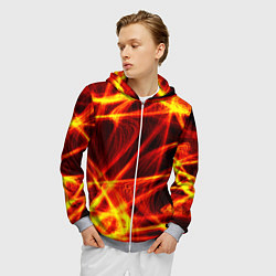 Толстовка 3D на молнии мужская Огненный трек, цвет: 3D-меланж — фото 2