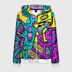 Толстовка 3D на молнии мужская Стандартные подарки мужчинам, цвет: 3D-белый