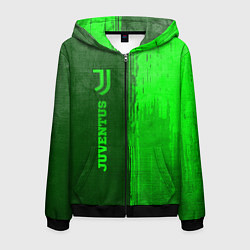 Мужская толстовка на молнии Juventus - green gradient по-вертикали