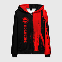 Мужская толстовка на молнии Brighton - red gradient по-вертикали