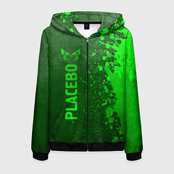 Мужская толстовка на молнии Placebo - green gradient по-вертикали