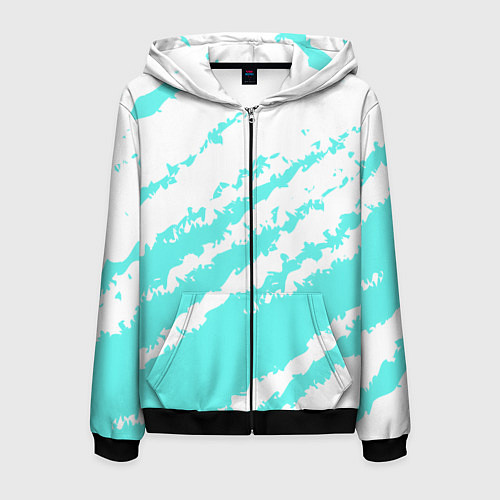 Мужская толстовка на молнии The color is light blue and white / 3D-Черный – фото 1