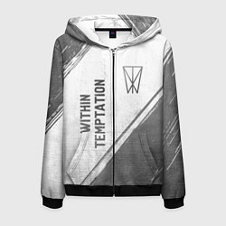 Мужская толстовка на молнии Within Temptation - white gradient вертикально