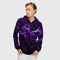 Толстовка 3D на молнии мужская Lightning, цвет: 3D-черный — фото 2