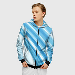 Толстовка 3D на молнии мужская Акварель, цвет: 3D-черный — фото 2