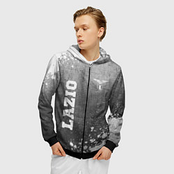 Толстовка 3D на молнии мужская Lazio - grey gradient вертикально, цвет: 3D-черный — фото 2