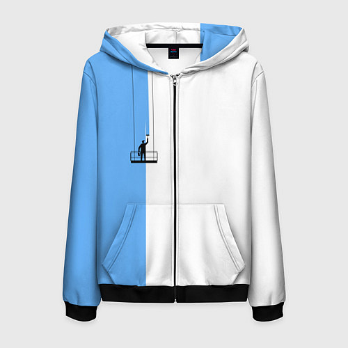 Мужская толстовка на молнии Моляр красит стену / 3D-Черный – фото 1