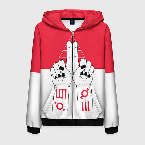 Мужская толстовка на молнии 30 Seconds to Mars poster / 3D-Черный – фото 1