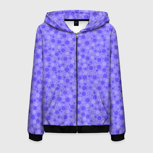 Мужская толстовка на молнии Фиолетовый сиреневый пузыри / 3D-Черный – фото 1