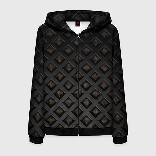 Мужская толстовка на молнии Геометрический узор / 3D-Черный – фото 1