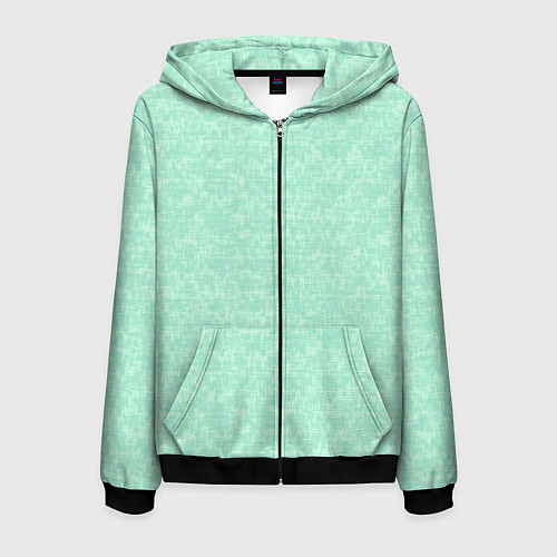 Мужская толстовка на молнии Аквамарин однотонный текстурированный / 3D-Черный – фото 1
