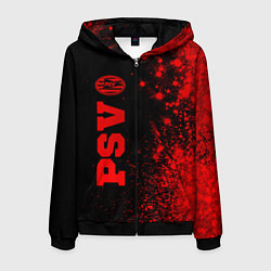 Мужская толстовка на молнии PSV - red gradient по-вертикали