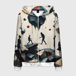 Мужская толстовка на молнии Сюрреалистичные люди и камни