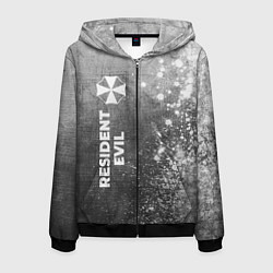 Мужская толстовка на молнии Resident Evil - grey gradient по-вертикали