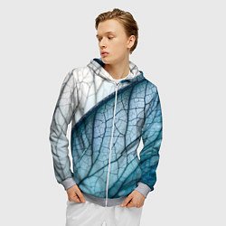 Толстовка 3D на молнии мужская Листья с прожилками, цвет: 3D-меланж — фото 2