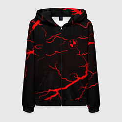 Толстовка 3D на молнии мужская BMW storm red color, цвет: 3D-черный