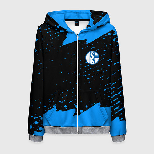 Мужская толстовка на молнии Schalke 04 fc blue color / 3D-Меланж – фото 1