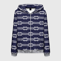 Толстовка 3D на молнии мужская Морские канаты, цвет: 3D-меланж