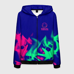 Мужская толстовка на молнии Nirvana fire neon