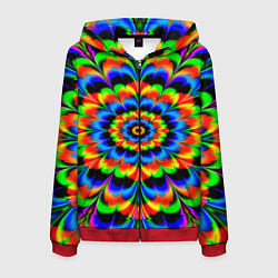 Толстовка 3D на молнии мужская Оптические иллюзии психоделика, цвет: 3D-красный