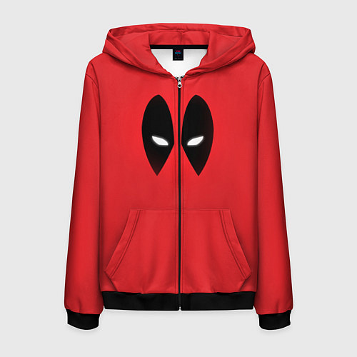 Мужская толстовка на молнии Дэдпул глаза / 3D-Черный – фото 1