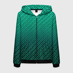 Мужская толстовка на молнии Градиент текстурный бирюзовый с затемнением