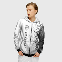 Толстовка 3D на молнии мужская Valencia - white gradient по-вертикали, цвет: 3D-черный — фото 2