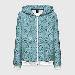 Мужская толстовка на молнии Бирюзовый деревенский узор ретро