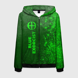 Мужская толстовка на молнии Blue Exorcist - green gradient по-вертикали