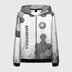 Толстовка 3D на молнии мужская Yamaha - white gradient вертикально, цвет: 3D-черный