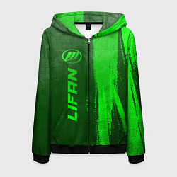 Мужская толстовка на молнии Lifan - green gradient по-вертикали